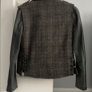 Rag & bone Harris Tweed jacket w‎ leather sleeves size 2